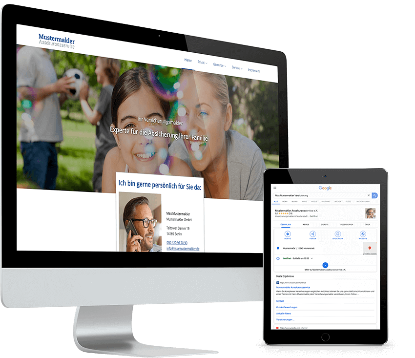 Makler-Homepage und Google My Business Profil