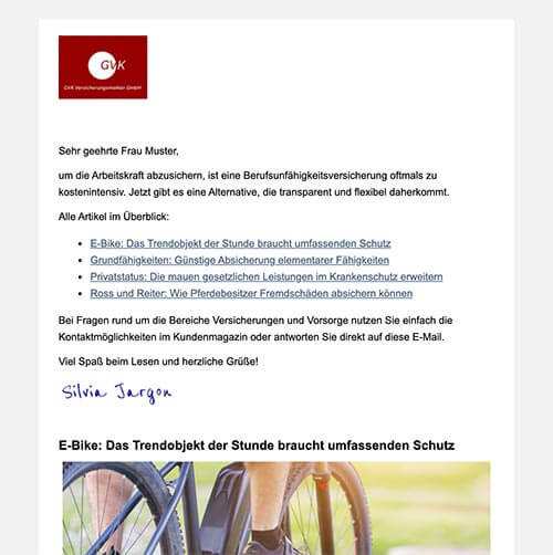 Kundenmagazin der GVK GmbH