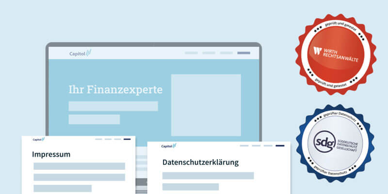 Illustration, die die Kooperationen für eine rechtskonforme Maklerhomepage und Vermittler-Website zeigt