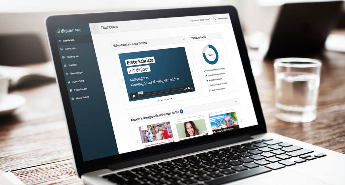 Das neue digidor Login: Dashboard