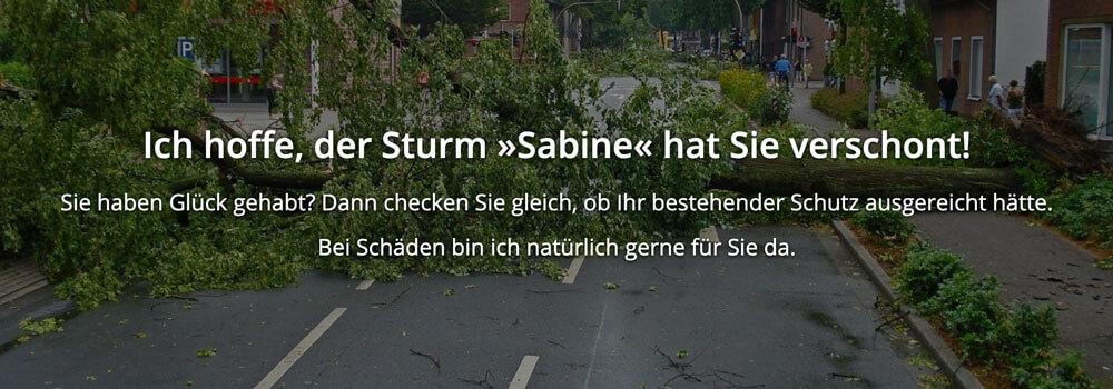 Screenshot der Kampagne zu Sturm Sabine